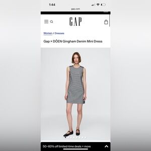 Gap × DÔEN Gingham Denim Mini Dress